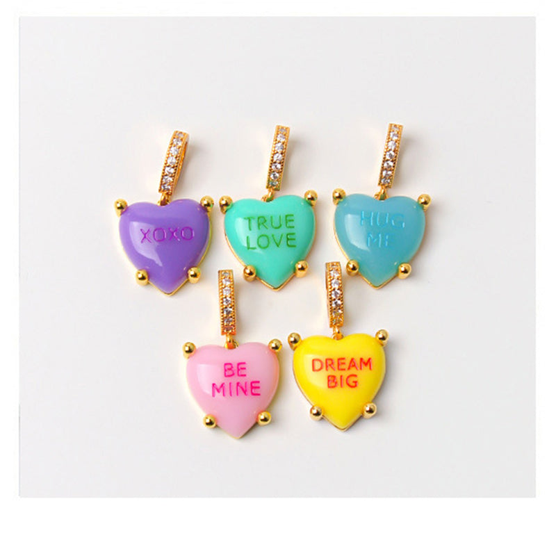 Colorful Heart Pendant Necklace