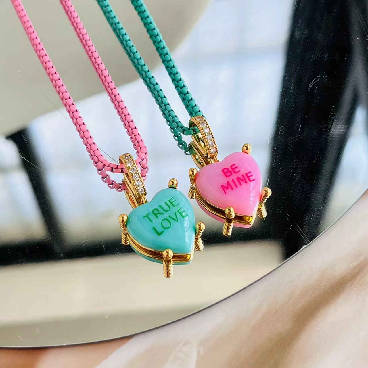 Colorful Heart Pendant Necklace