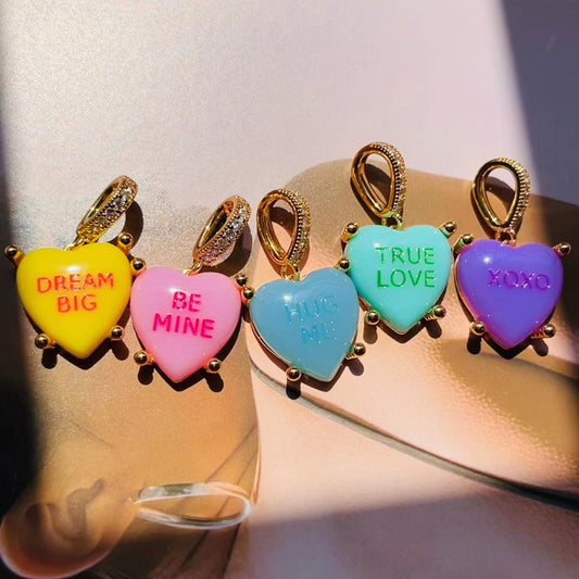 Colorful Heart Pendant Necklace
